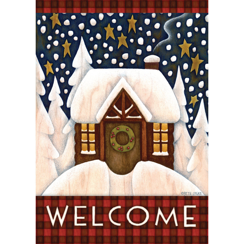 Toland Home Garden Snowy Cabin 28 X 40 Inch House Flag Wayfair