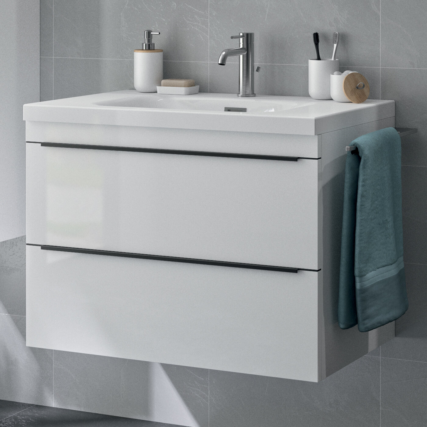 Belfry Bathroom Holtman 800mm Wall Hung Single Vanity Unit Wayfaircouk