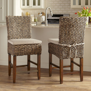Short Bar Stools You Ll Love Wayfair Henriqueta 24 75 Woven Seagr Bar Stool Set Of 2