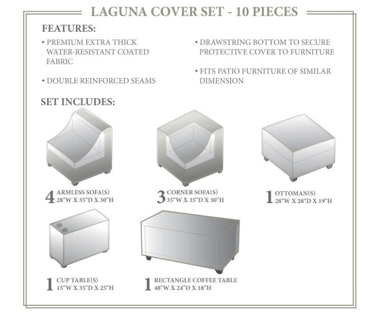 East Village 10 Piece Patio Furniture Cover Set