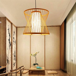 Wicker Rattan Pendant Lights Plug In 