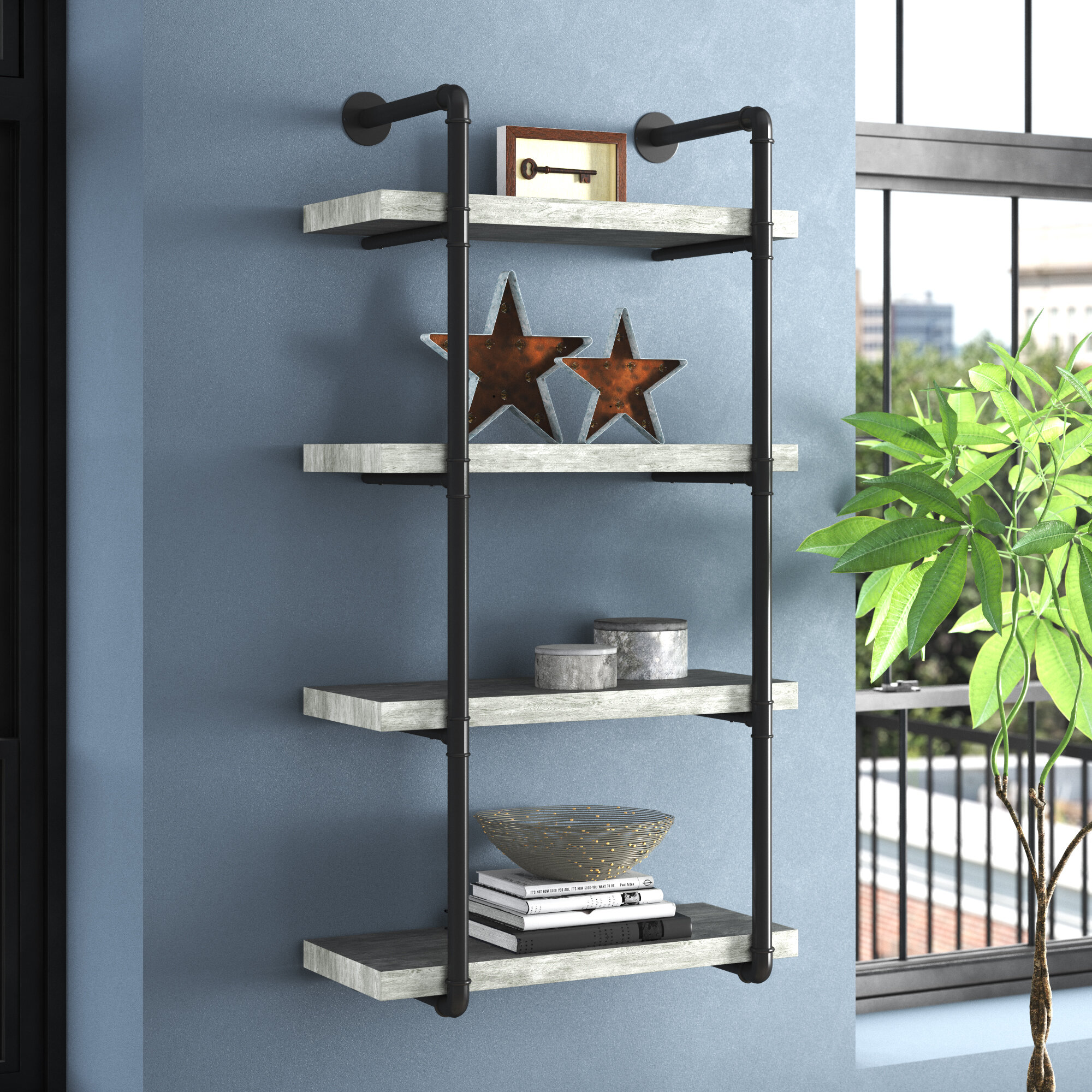 Hanging Metal Wooden Shelves 2-Tier Rustic Style Iron Ceiling Shelf Black Multifunctional Decorative Storage Shelf for Bars/Restaurants/Kitchens Easy to Install Size : 603050cm 