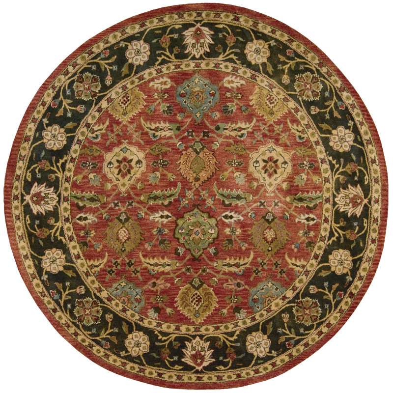 Astoria Grand Bassham Hand Tufted Wool Brick Red Ebony Black Area Rug Reviews Wayfair