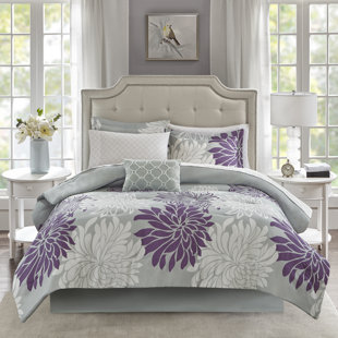 Gray Silver Purple Comforters Sets Free Shipping Over 35 Wayfair Ballastone comforter set in grey. gray silver purple comforters