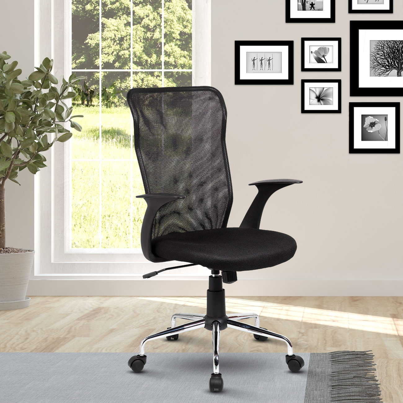 techni mobili mesh task office chair with flip up arms