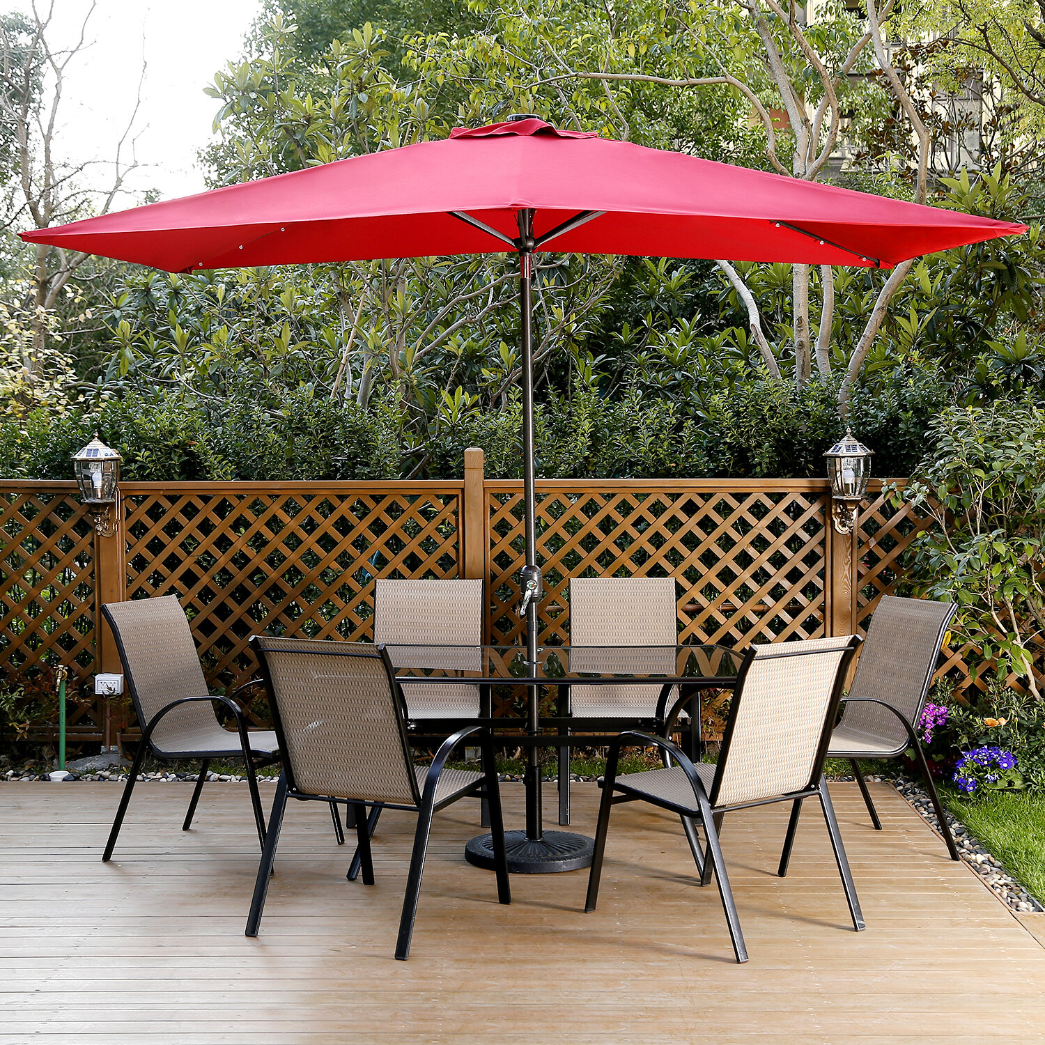 Freeport Park Harworth 10 X 6 5 Rectangular Market Umbrella Reviews Wayfair