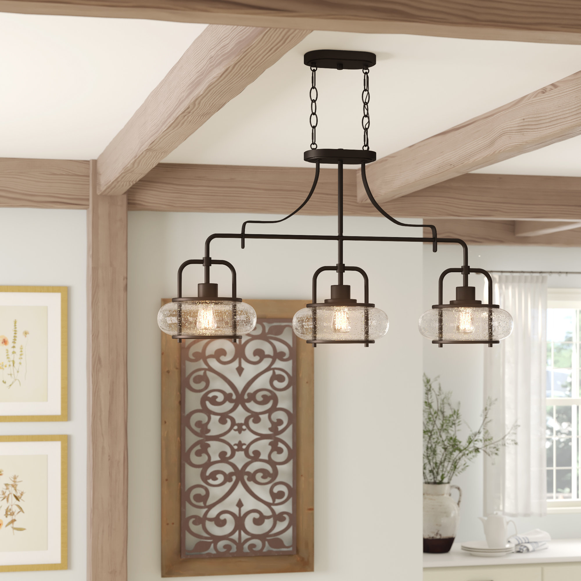 Tulia 3 Light Kitchen Island Linear Pendant Reviews Birch Lane