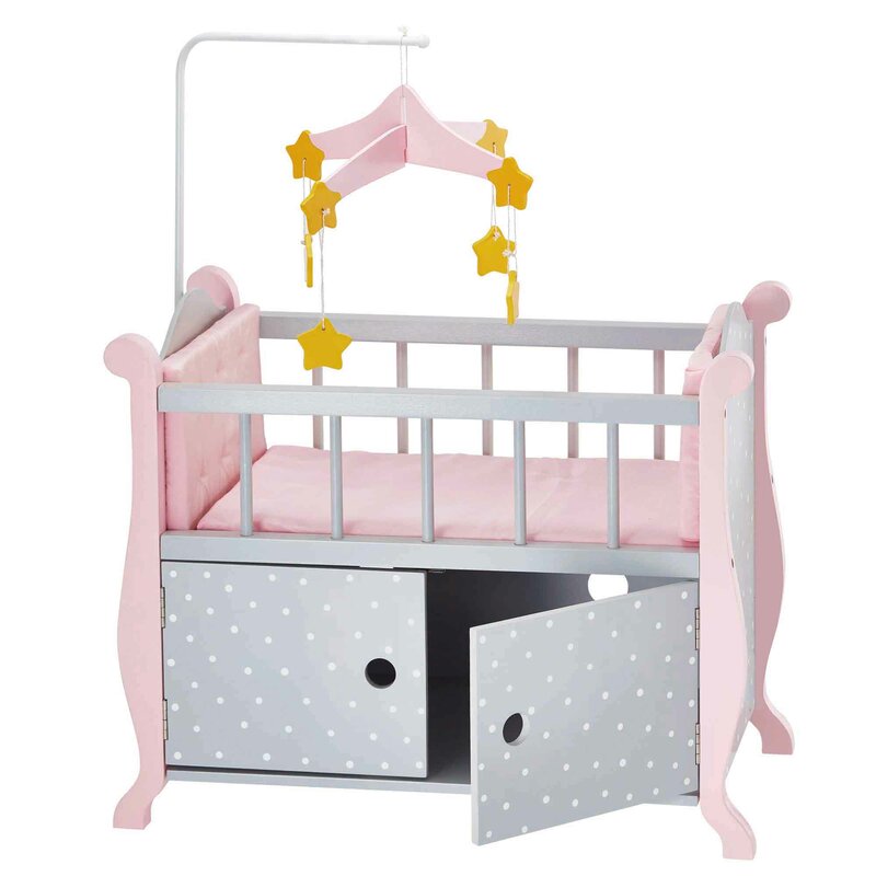 olivia's little world polka dots princess baby doll crib