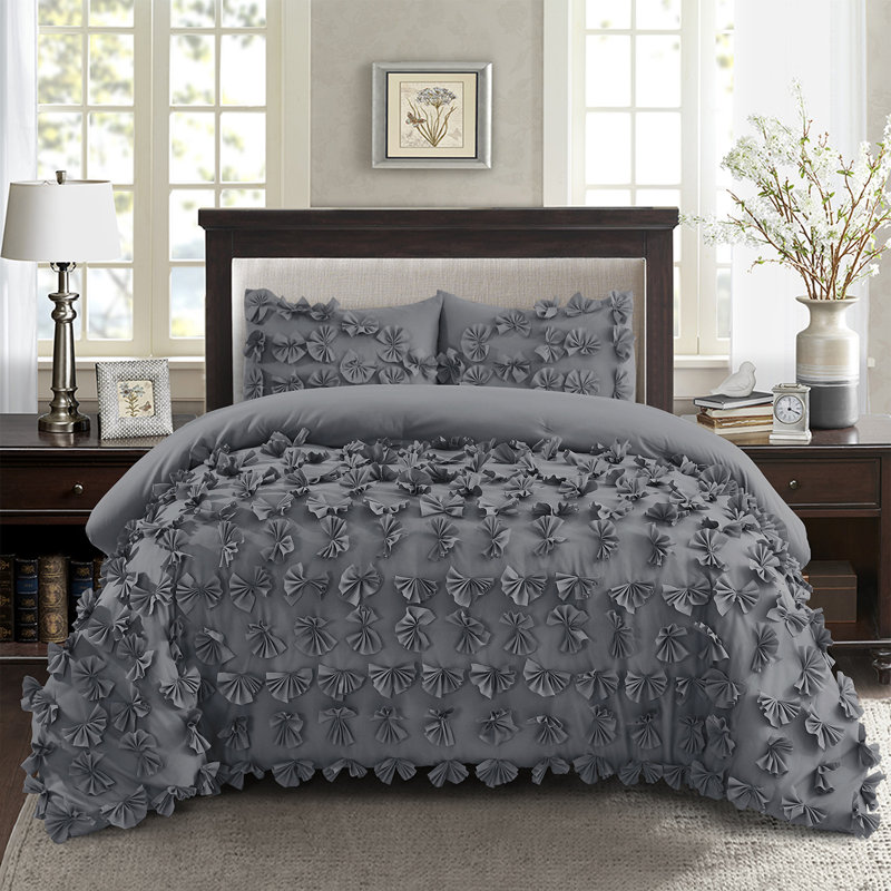 Dakota Fields Burrterfly Flower Comforter Set Comforter Set Reviews