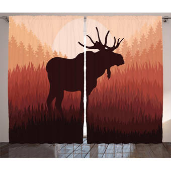 World Menagerie Yahoue Modern Graphic Print And Text Semi Sheer Rod Pocket Curtain Panels Wayfair