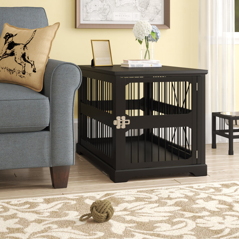 Nelda Slide Aside Pet Crate Color: Black