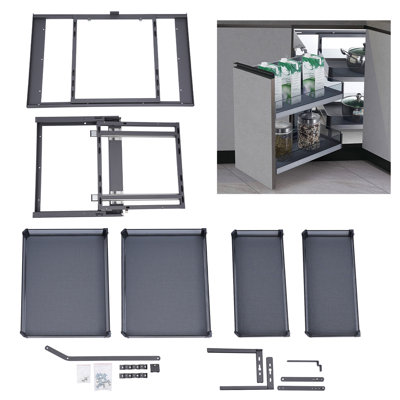 Kuehne Blind Corner Cabinet Organizer?left open?