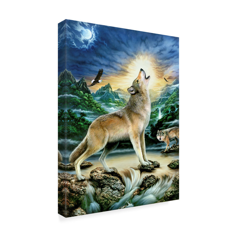 Trademark Art Howl At The Moon Acrylic Painting Print On Wrapped