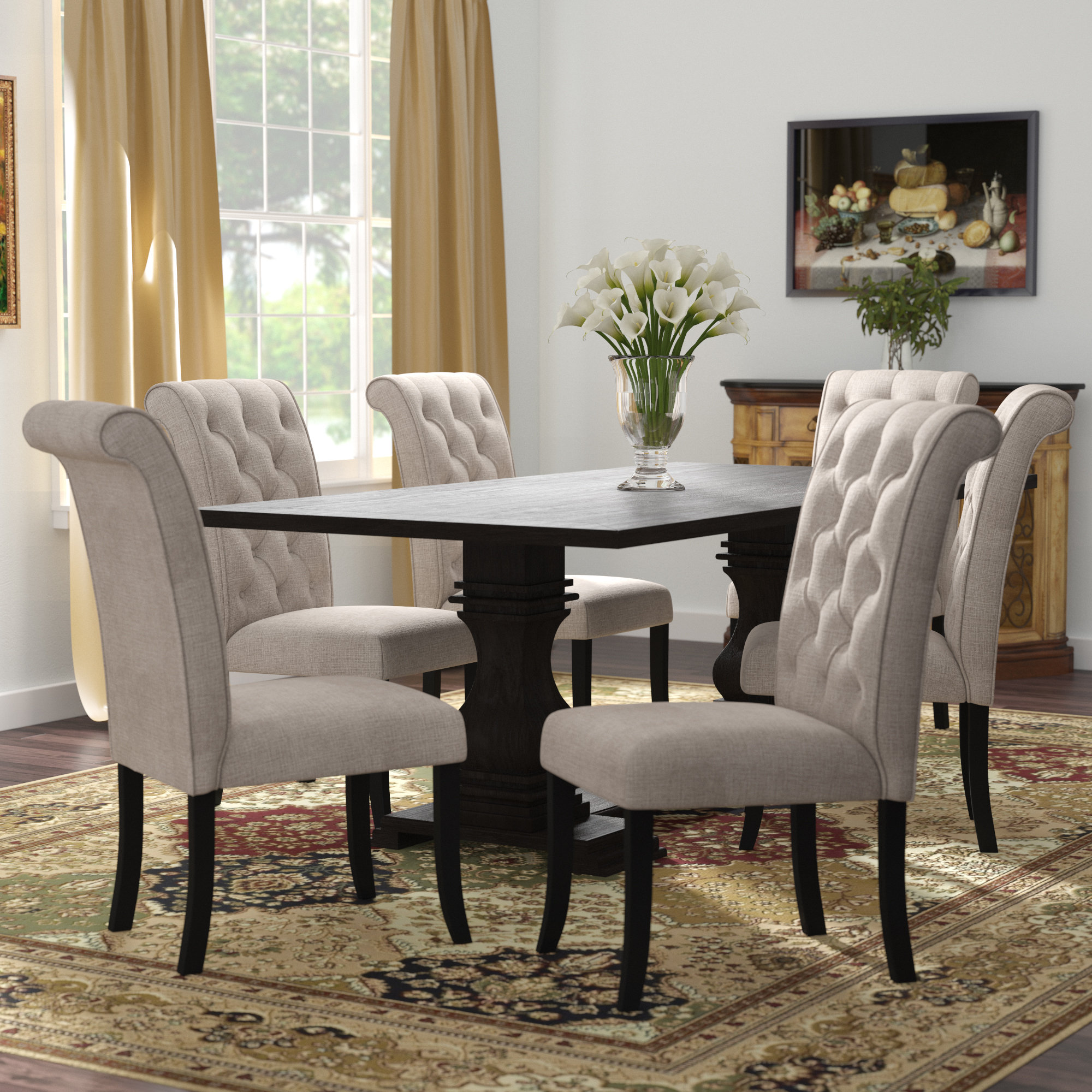 Darby Home Co Coyer 7 Piece Solid Wood Dining Set Reviews Wayfair