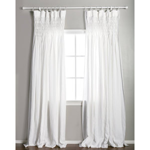 Single Solid Semi-Sheer Pinch Pleat Single Curtain Panel