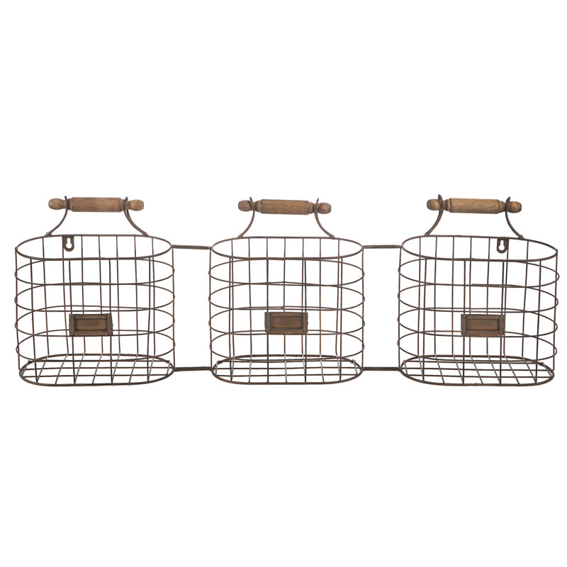 Wfx Utility Tegan Wire Hanging Triple Organizer With Wall Baskets