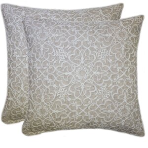 Quilted Embroidered Chain Stitch Throw Pillow (Set of 2)