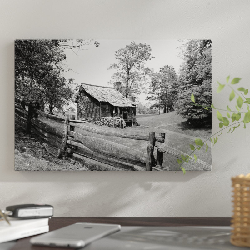 East Urban Home Rustic Log Cabin From 1880s Behind Post Rail