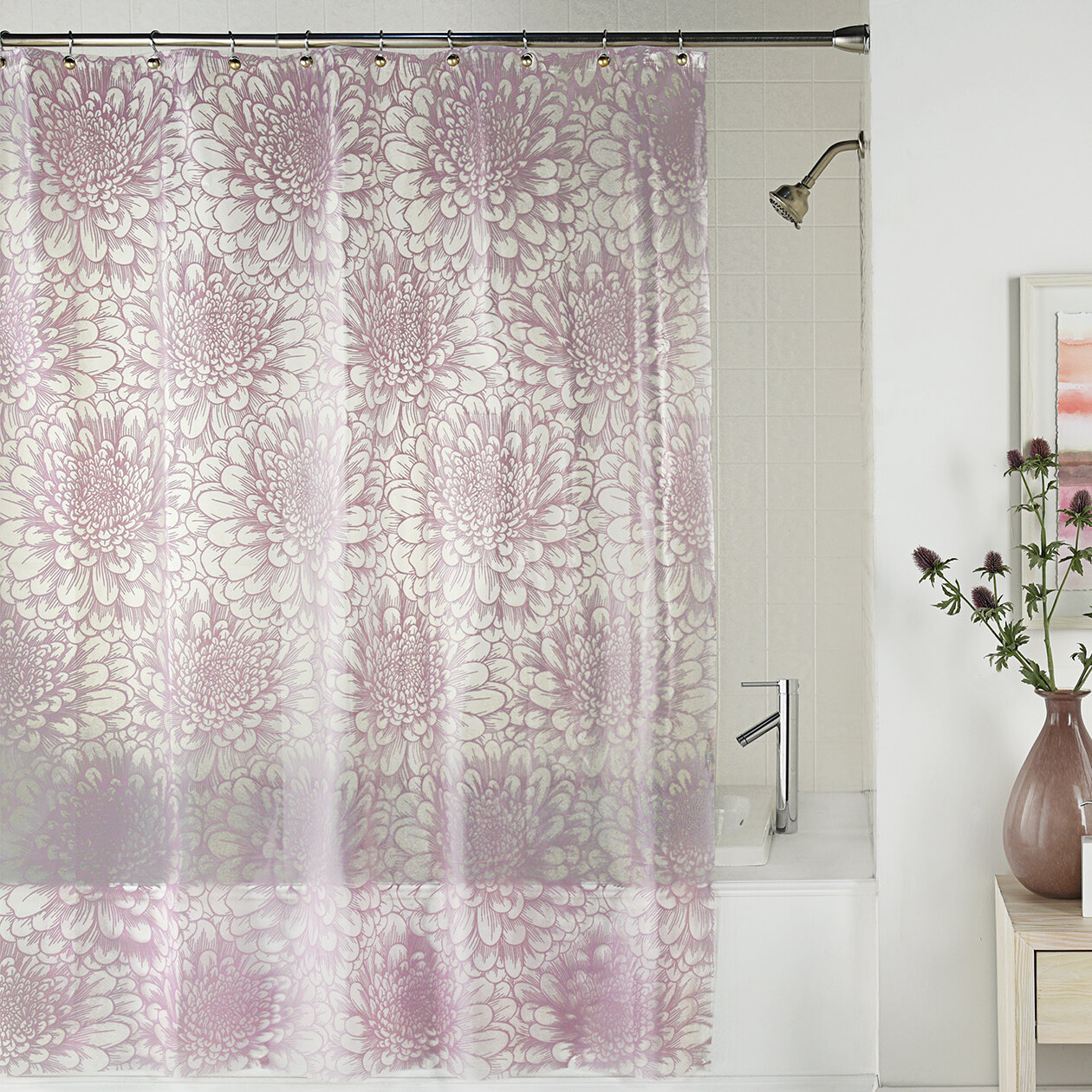 plastic shower curtains with leaves