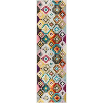 Trina Trina Turk Melody Modern Geo Redbluepink Area Rug