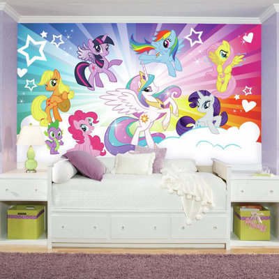 Room Mates Prepasted My Little Pony Cloud Xl Chair Rail Ultra