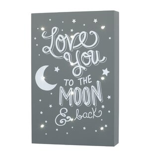 Children's Wall Art/Nursery Decor I Love You To The Moon And Back Pink by Finny and Zook ** FRAME NOT INCLUDED 