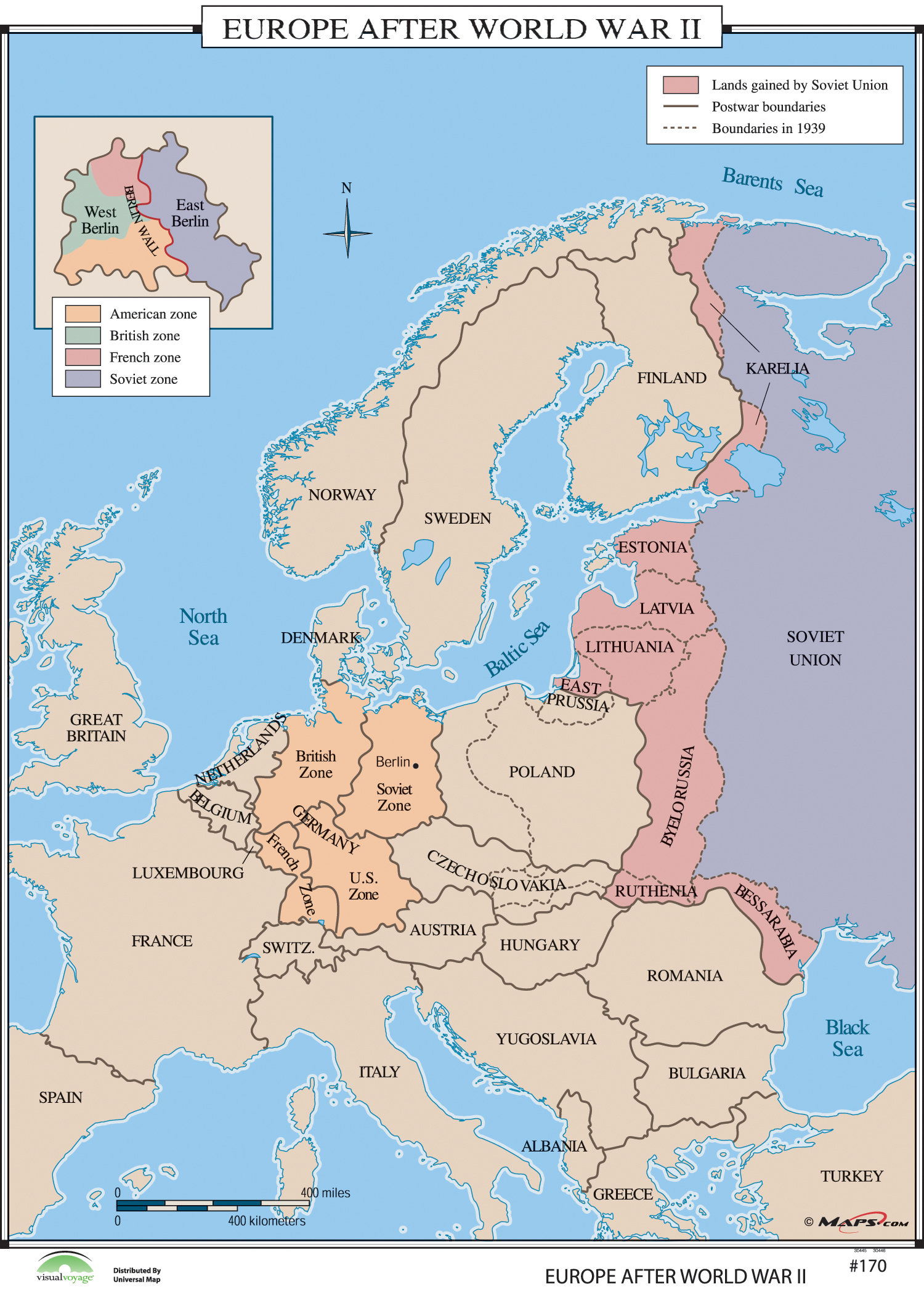 Universal Map World History Wall Maps Europe After World War Ii