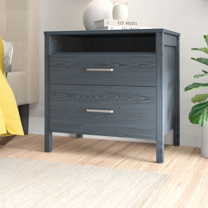 Zipcode Design Lupe 2 Drawer Nightstand Reviews Wayfair