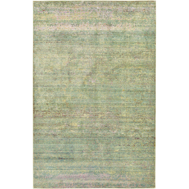 Danbury Looped Hooked Green Area Rug