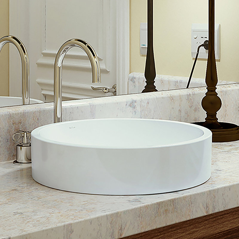 DECOLAV Raina Classically Redefined Ceramic Circular Vessel Bathroom
