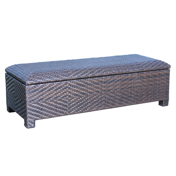 Outdoor Wicker Storage Bench | Wayfair