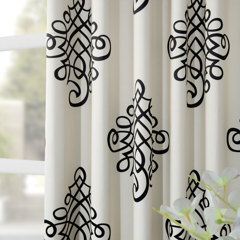 Charlton Home Shatzer Tugra Damask Blackout Thermal Rod Pocket