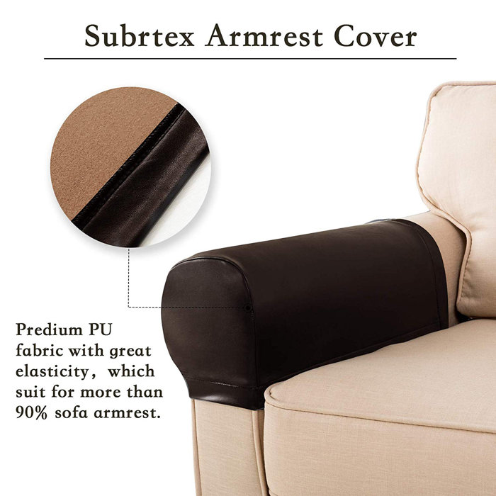 Home Decor Qjoy 2 Pcs Pu Leather Sofa Armrest Covers Protectors