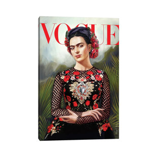 East Urban Home Frida Kahlo Vogue Cover By George V Antoniou Wrapped Canvas Graphic Art Wayfair