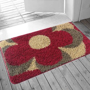 Black Red Skull Rose Area Rugs Floor Carpet Doormat Floor Mat Entrance Rug Throw Rugs Carpet for Front Door Living Room Kitchen Bedroom Garden 36x24 Inch