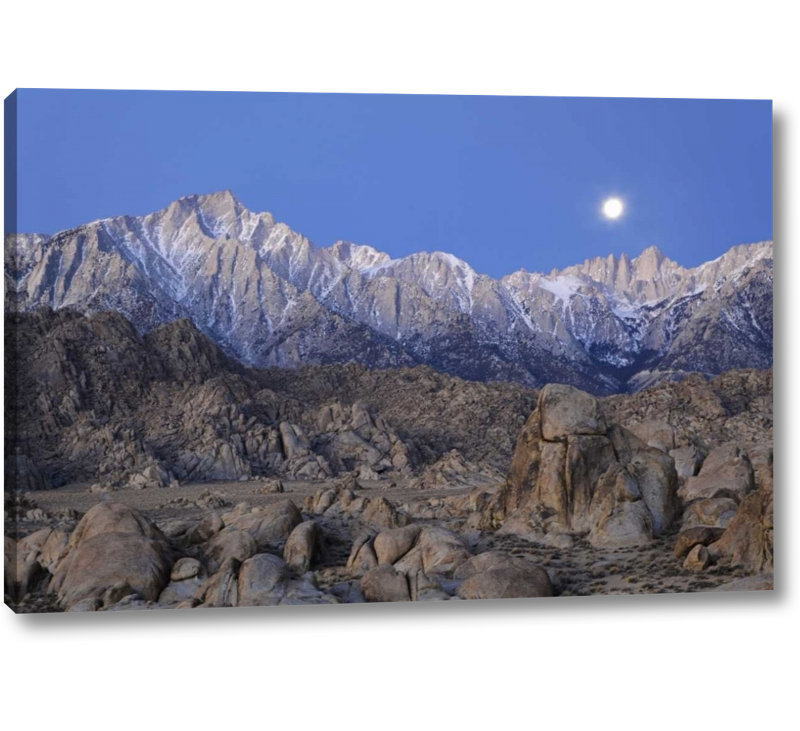 Winston Porter Ca Moonset On Lone Pine Peak And Mt Whitney