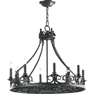 Spanish Style Lighting Wayfair Lorenco 8 Light Wagon Wheel Chandelier