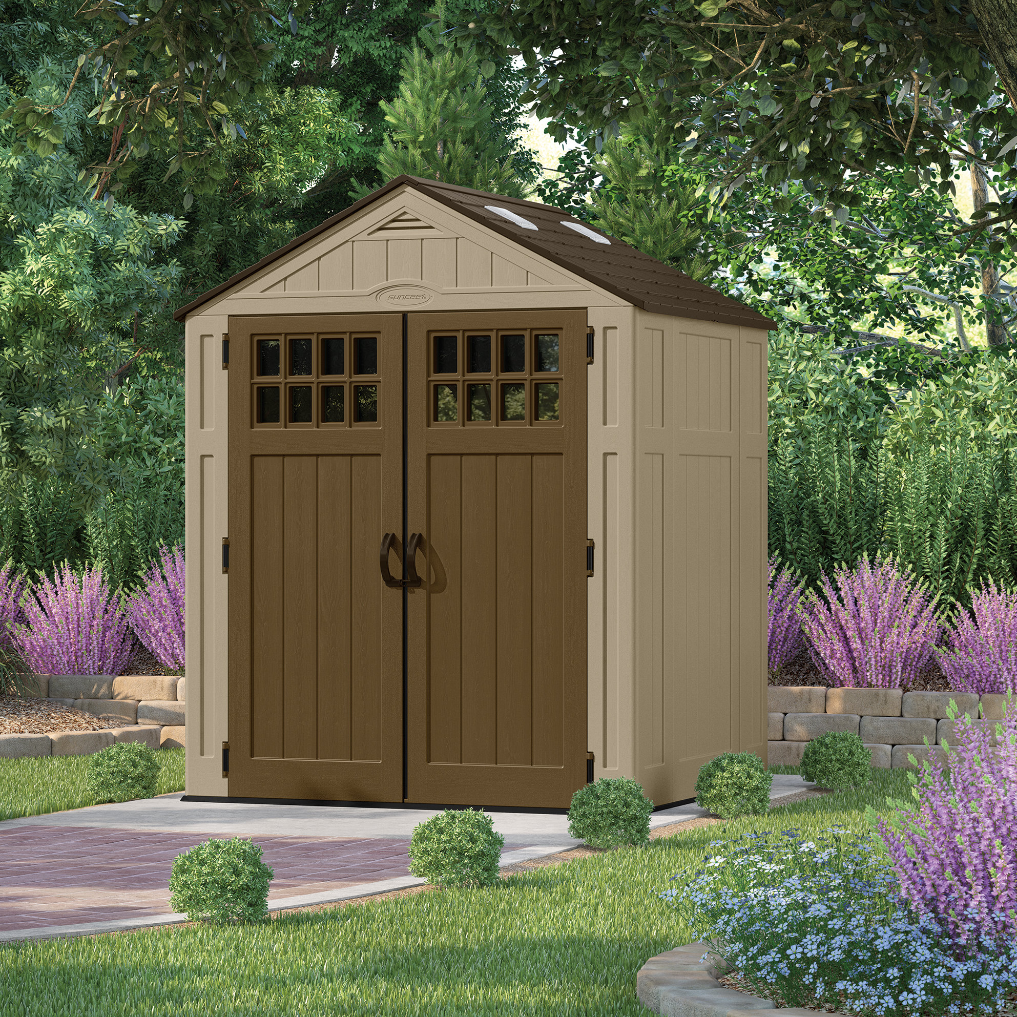 Suncast Everett 6 ft. 3 in. W x 5 ft. 5 in. D Plastic Tool Shed & Reviews Wayfair
