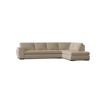 beige genuine leather sectional