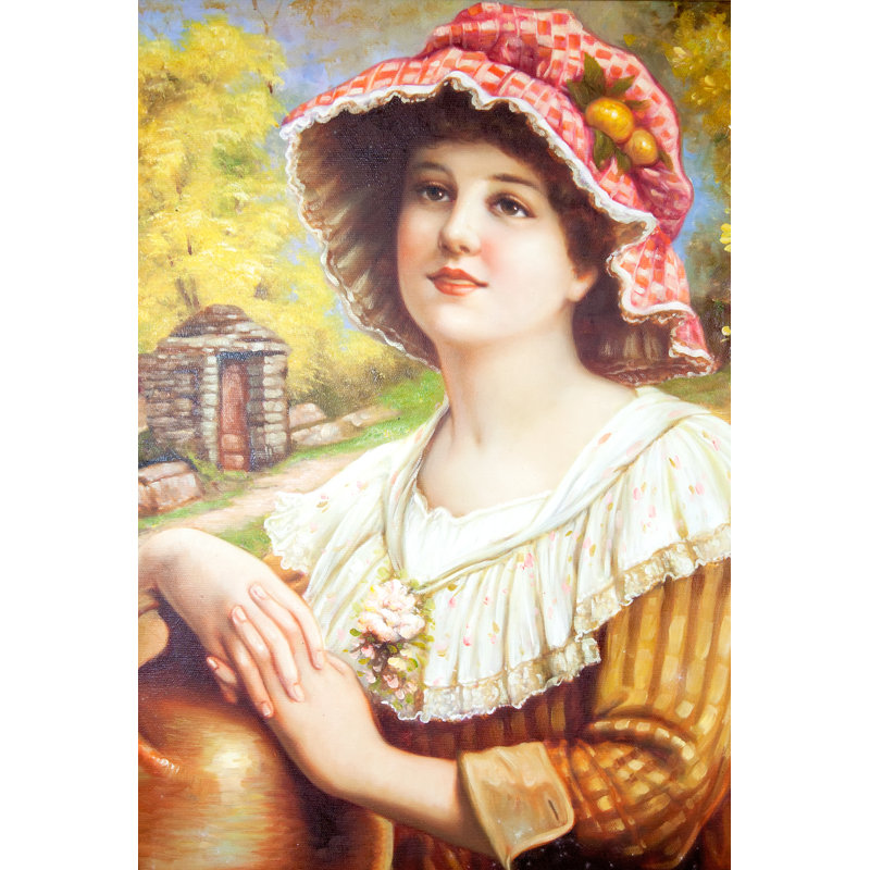 The Silver Teak Country Girl Framed Oil Painting Print On Canvas