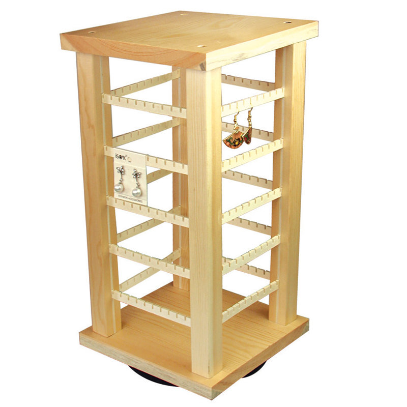 Rebrilliant Wooden Rotating Earring Display Wayfair Rebrilliantwooden Rotating Earring Display