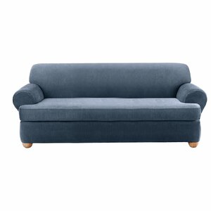 Stretch Stripe T-Cushion Sofa Slipcover