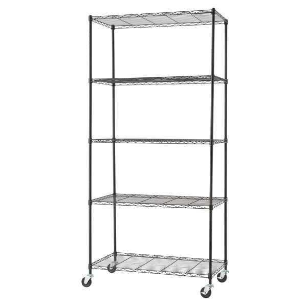 36 Wide Wire Display Rack Black Free Stand or Mount 7 Tier 
