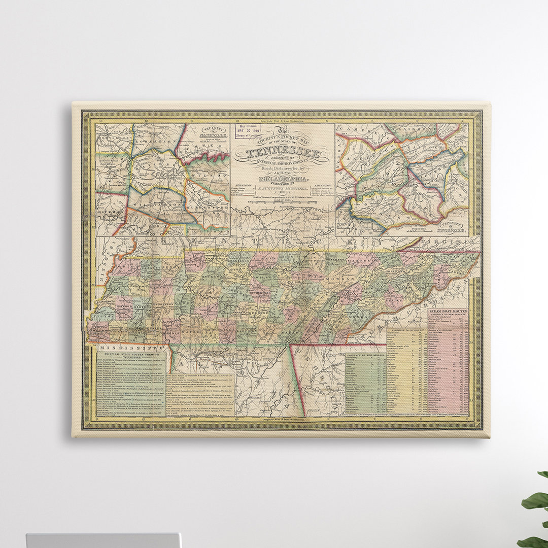 Stupell Industries Historic Tennessee Tourist Map Vintage US State   Historic Tennessee Tourist Map Vintage Us State Cartography By Daphne Polselli Graphic Art 