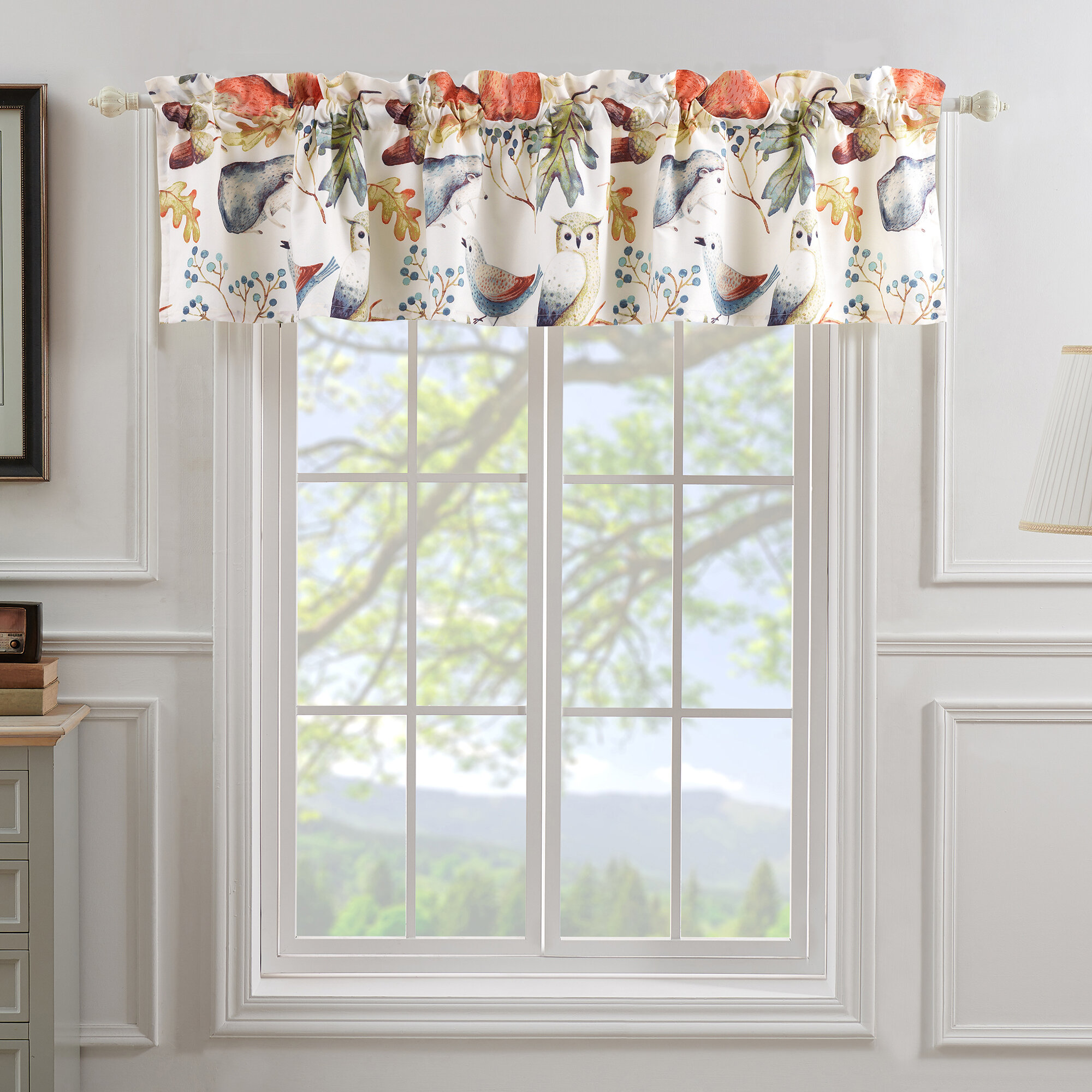 August Grove Mervin Floral Tailored 84 Window Valance In Natural Reviews Wayfair