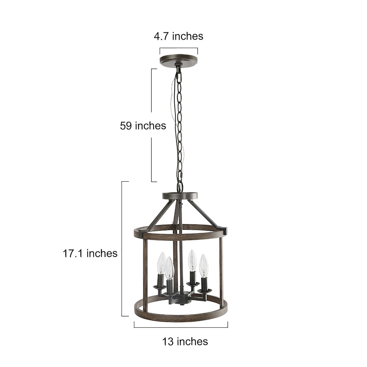 Gracie Oaks Rambo 4 - Light Lantern Cylinder Pendant with Wrought Iron ...