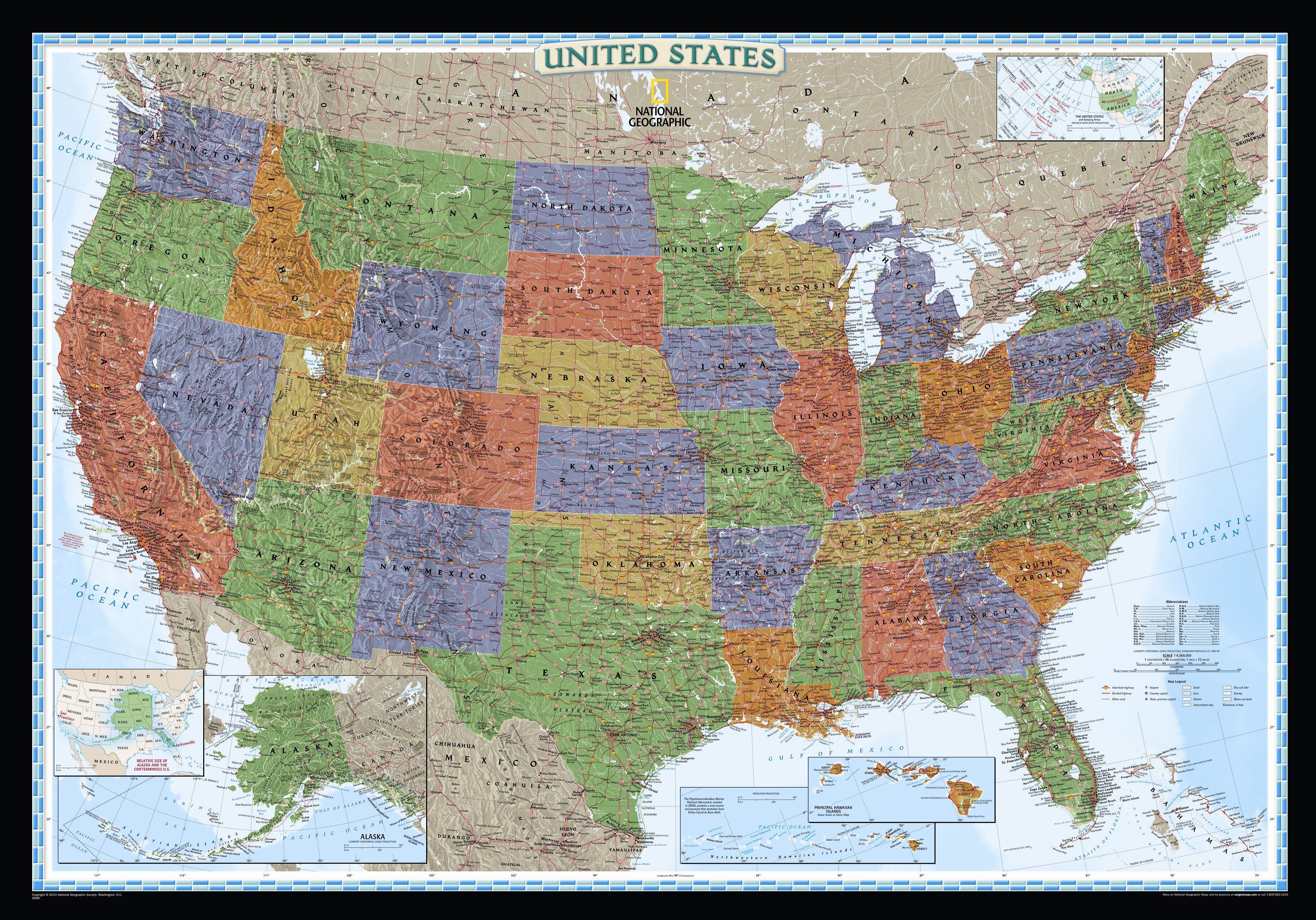 National Geographic Maps RE01020416 Washington State Wall Map Laminated 