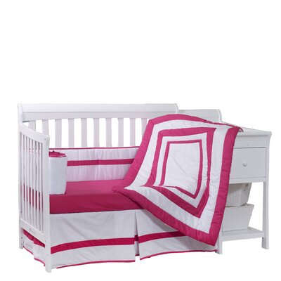 Babydoll Bedding 4 Piece Crib Bedding Set Color Hot Pink