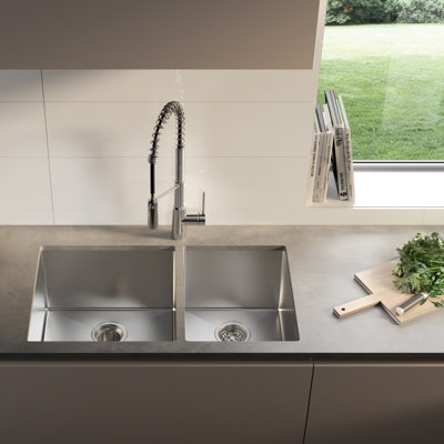 KRAUS Standart PRO Undermount 60/40 Double Bowl 16 Gauge Stainless Steel Kitchen Sink