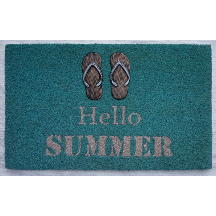 Gatewood Hello Summer Flip Flop 30 In X 18 In Non Slip Outdoor Door Mat
